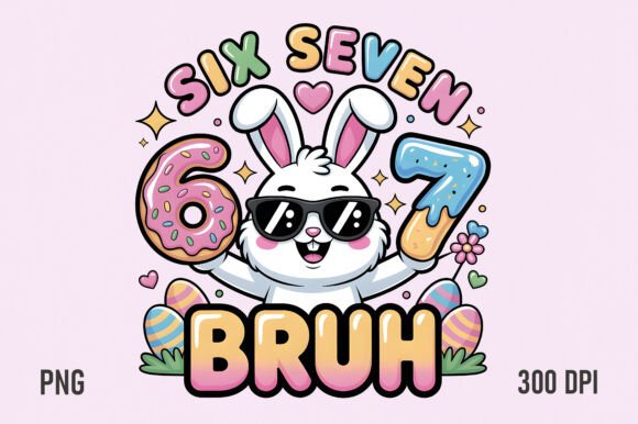 Download Funny Six Seven Bruh Bunny Easter PNG - Premium Resources
