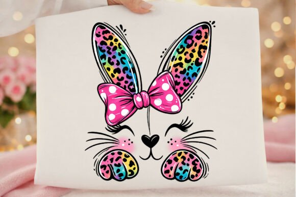 Download Easter Bunny Face Rainbow Leopard Sublim - Premium Bundle