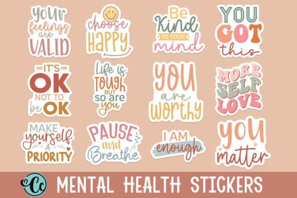 Download Printable Mental Health Stickers Designs - Mental health stickers Collection