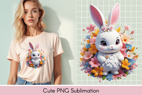 Download Adorable Bunny Illustration, T-shirt. - Bunny Collection
