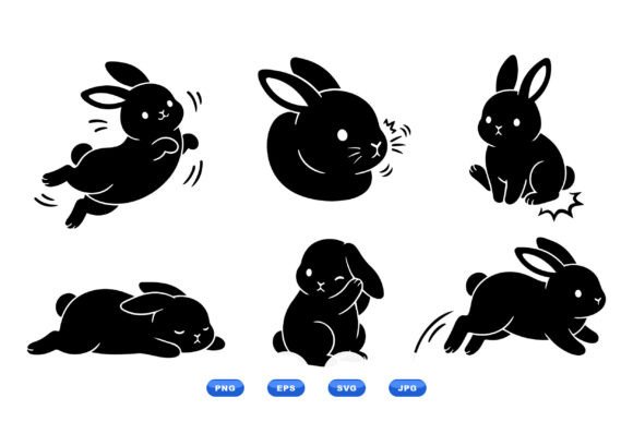 Download Playful Bunny SVG Silhouettes - Bunny Collection
