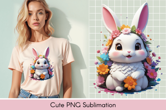 Download Adorable Bunny Illustration, T-shirt. - Bunny Collection