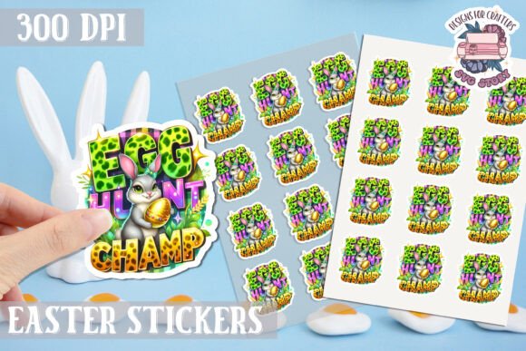 Download Easter Bunny Kids Stickers Sheet - Bunny Collection
