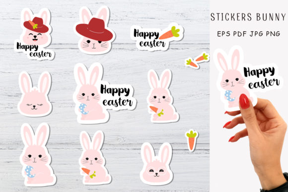 Download Bunny Stickers. Happy Easter Stickers. - Bunny Collection
