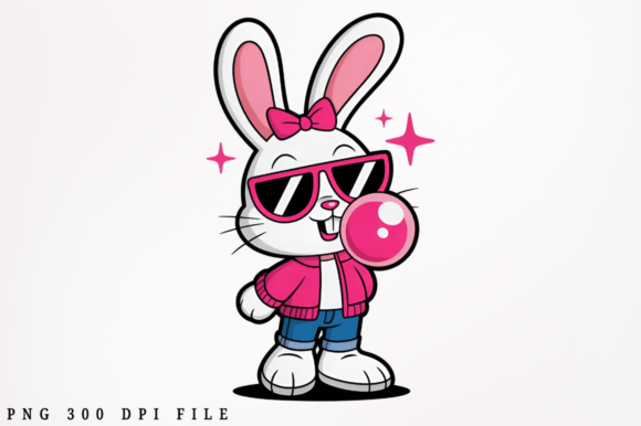 Download Cute Trendy Easter Bunny PNG Clipart Des - Premium Bundle