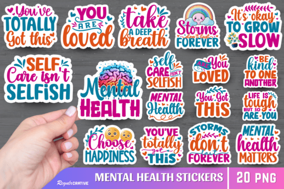 Download Mental Health Stickers Bundle - Mental health stickers Collection