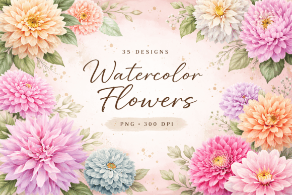 Download Watercolor Hydrangea Blooms Flowers - Blooms Collection