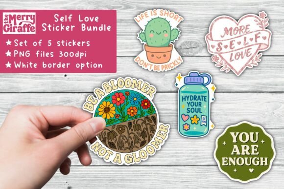 Download Set of 5 Self Love Sticker Bundle - Self love sticker Collection