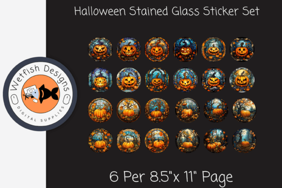 Download Stained Glass Pumpkin Stickers - Pumpkin stickers Collection