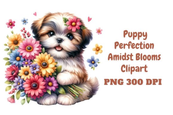Download ShihTzu Perfection Amidst Blooms Clipart - Blooms Collection