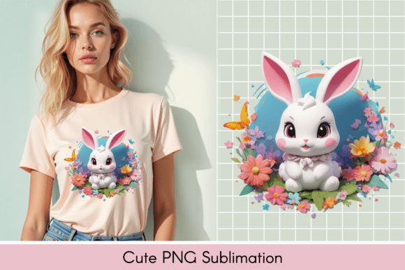 Download Adorable Bunny Illustration, T-shirt. - Bunny Collection